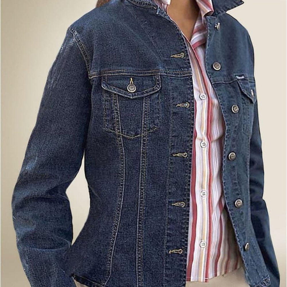 Fitted Stretch High Quality Blue Denim Jean Jacket